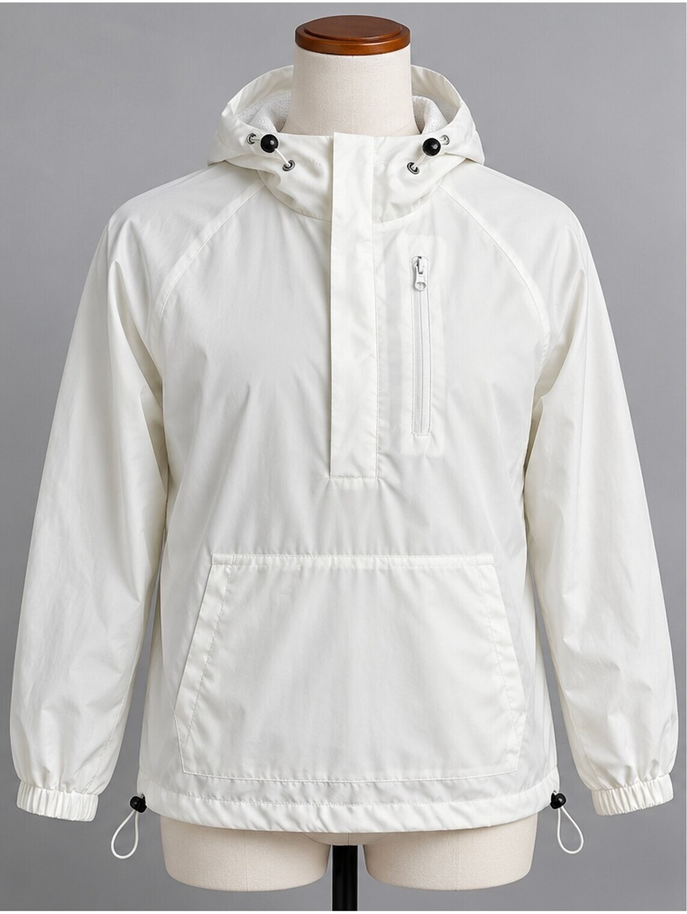MANFINITY White Hooded Anorak Windbreaker Men S